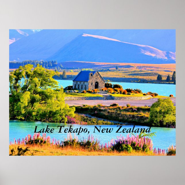 Lake Tekapo, New Zealand Poster (Front)