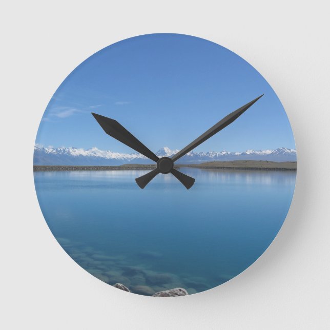 Lake Tekapo, New Zealand Round Clock (Front)