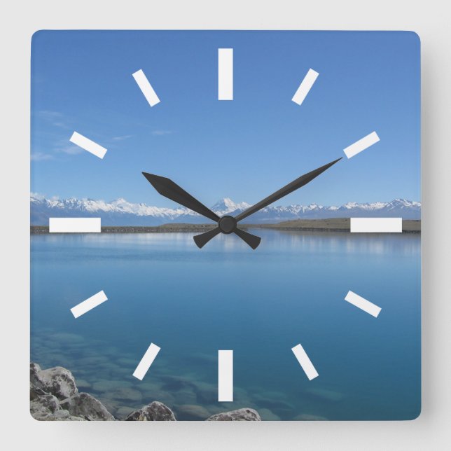 Lake Tekapo, New Zealand Square Wall Clock (Front)