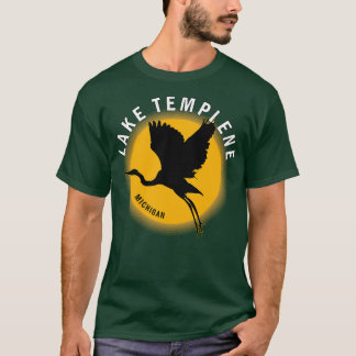 Lake Templene in Michigan Heron Sunrise T-Shirt