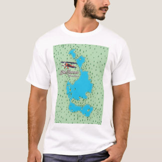 Lake Texcoco Mexico lake map T-Shirt