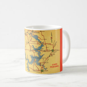 Lake Texoma Map Coffee Mug