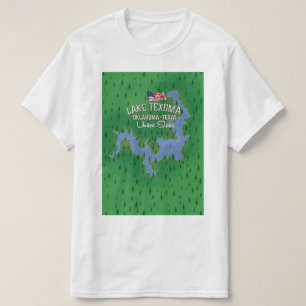 Lake Texoma USA map. T-Shirt