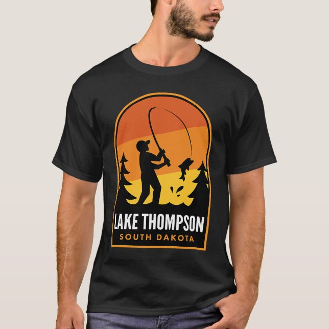 Lake Thompson South Dakota Fishing T-Shirt (Front)