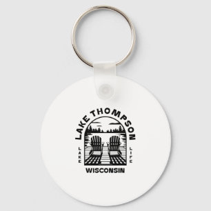 Lake Thompson Wisconsin Outdoors Vintage 2 Key Ring