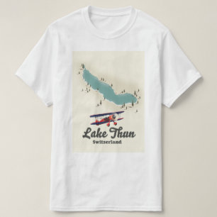 Lake Thun Switzerland map T-Shirt