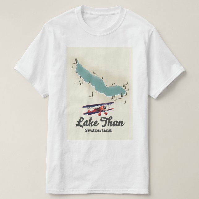 Lake Thun Switzerland map T-Shirt (Design Front)