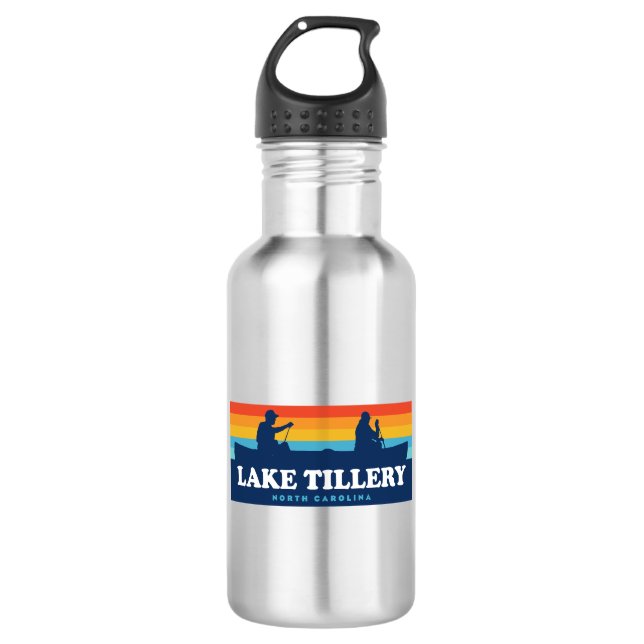 Lake Tillery North Carolina Canoe 532 Ml Water Bottle (Front)