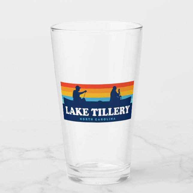 Lake Tillery North Carolina Canoe Glass (Front)