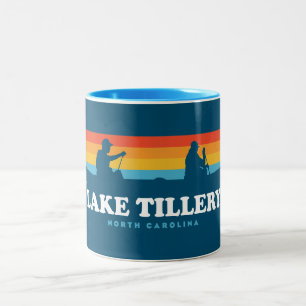Lake Tillery North Carolina Canoe Two-Tone Coffee Mug