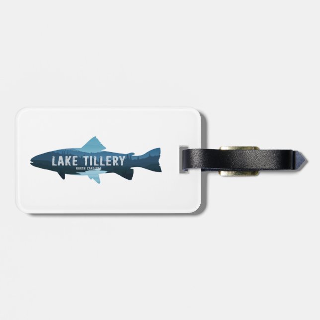 Lake Tillery North Carolina Fish Luggage Tag (Back Horizontal)