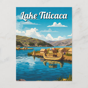 Lake Titicaca Floating Islands Vintage Postcard