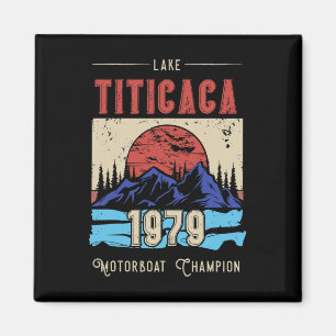 Lake Titicaca Motorboat Champion 1979 Sunset  Magnet