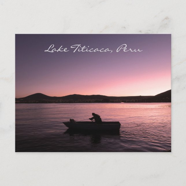 Lake Titicaca Sunset in Peru Postcard (Front)