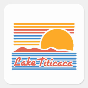 Lake Titicaca Vintage Design Family Vacation Square Sticker