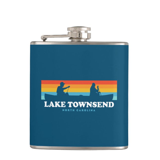 Lake Townsend North Carolina Canoe Hip Flask (Front)