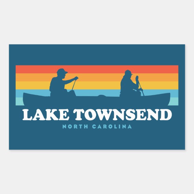 Lake Townsend North Carolina Canoe Rectangular Sticker (Front)