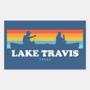 Lake Travis Austin Texas Canoe Rectangular Sticker