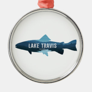 Lake Travis Austin Texas Fish Metal Tree Decoration