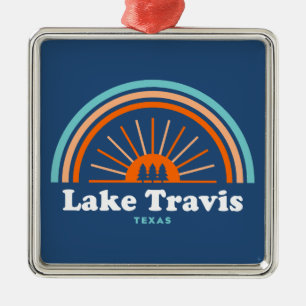 Lake Travis Austin Texas Rainbow Metal Tree Decoration