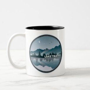 Lake Travis Austin Texas Reflection Two-Tone Coffee Mug