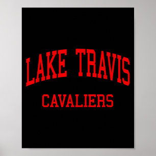 Lake travis high school hs austin tx retro poster