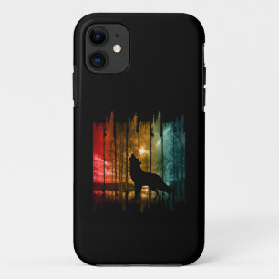LAKE TREES WOLF HOWLING iPhone 11 CASE