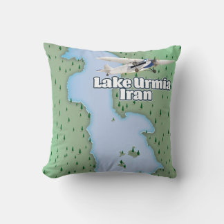 Lake Urmia Iran Travel Map Cushion