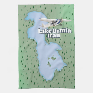 Lake Urmia Iran Travel Map Tea Towel