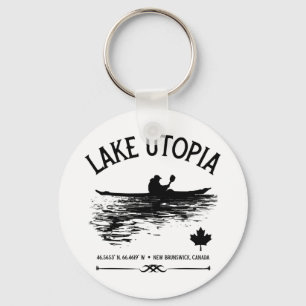 Lake Utopia New Brunswick Canada Lakes - Kayaker Key Ring
