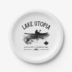 Lake Utopia New Brunswick Canada Lakes - Kayaker Paper Plate