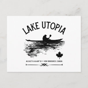  Lake Utopia New Brunswick Canada Lakes - Kayaker  Postcard