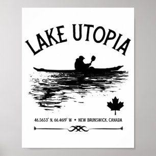 Lake Utopia New Brunswick Canada Lakes - Kayaker Poster