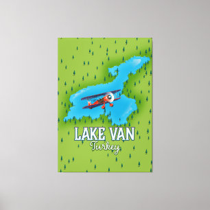 Lake Van Turkey Map Canvas Print