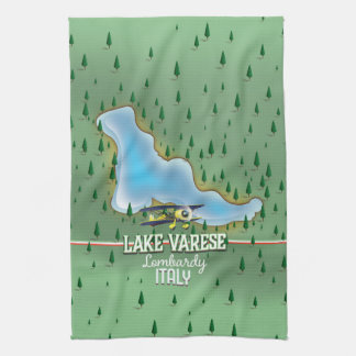 Lake Varese, Lombardy, italy travel poster Tea Towel