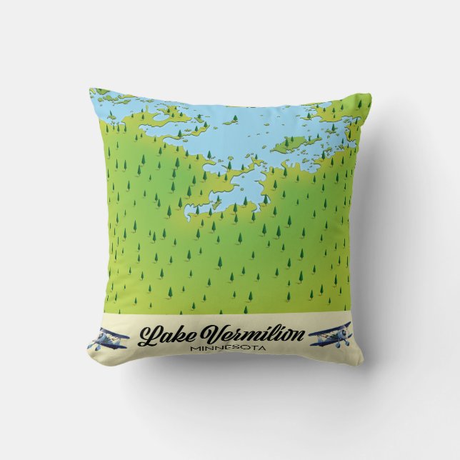 Lake Vermilion Minnesota map Cushion (Front)