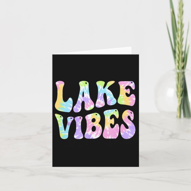 Lake Vibes Funny Fishing Boating Sailing Women Gir Card (Front)