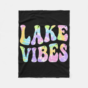 Lake Vibes Funny Fishing Boating Sailing Women Gir Fleece Blanket