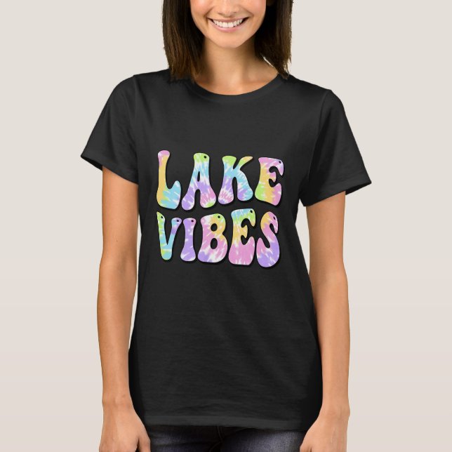 Lake Vibes Funny Fishing Boating Sailing Women Gir T-Shirt (Front)