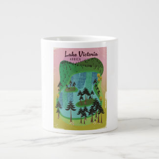 Lake Victoria African travel poster Large Coffee Mug