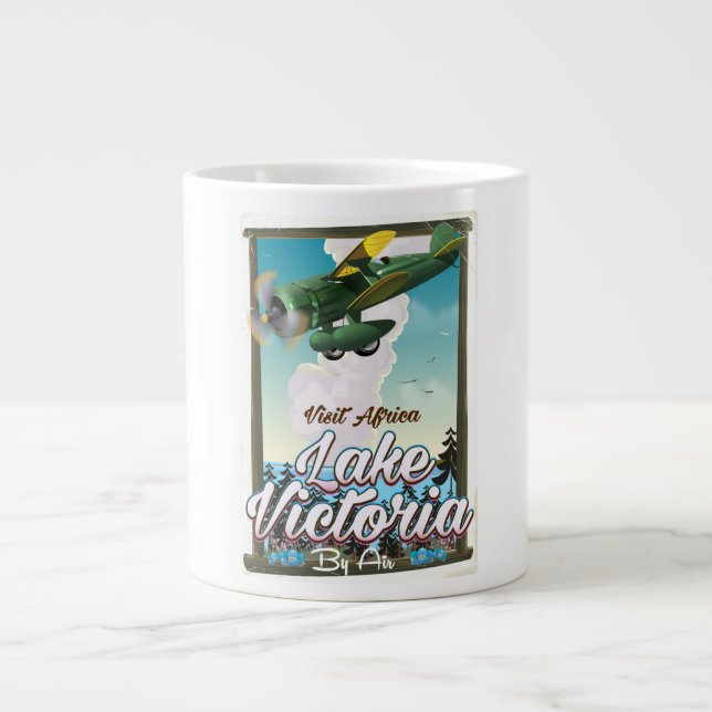 Lake Victoria African vacation poster Large Coffee Mug (Front)