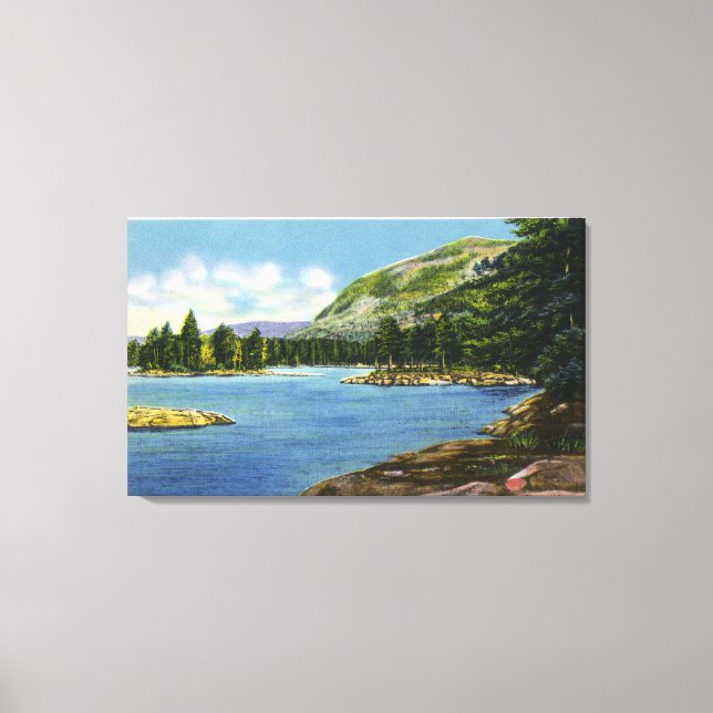 Lake View of Elephant Mountain Canvas Print (Front)