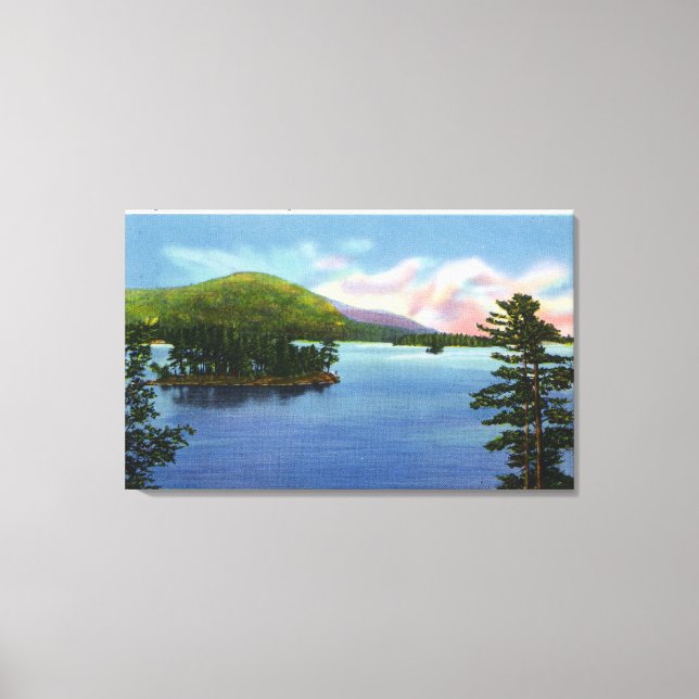 Lake View of Shelving Rock Mountain Canvas Print (Front)