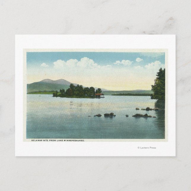 Lake View of the Belknap Mountains Postcard (Front)