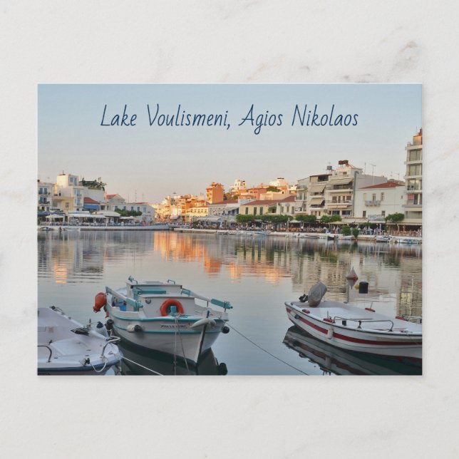 Lake Voulismeni Agios Nikolaos Postcard (Front)