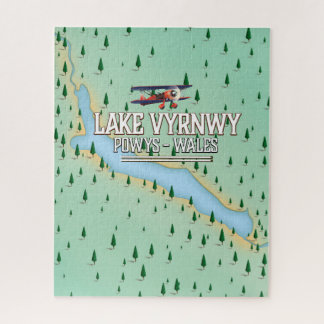 Lake Vyrnwy Wales map poster Jigsaw Puzzle