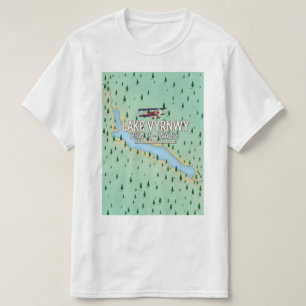 Lake Vyrnwy Wales map poster T-Shirt