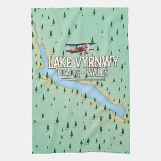 Lake Vyrnwy Wales map poster Tea Towel