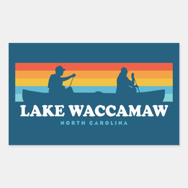 Lake Waccamaw North Carolina Canoe Rectangular Sticker (Front)