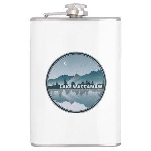 Lake Waccamaw North Carolina Reflection Hip Flask